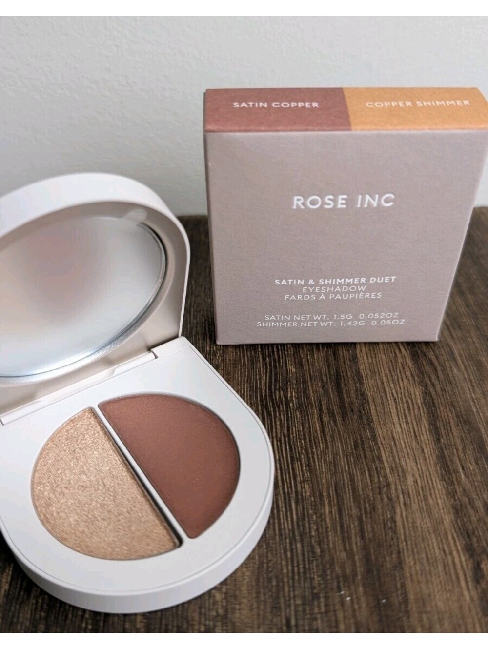 Rose Inc Satin Copper & Cooper Shimmer Duet Eyeshadow NIB